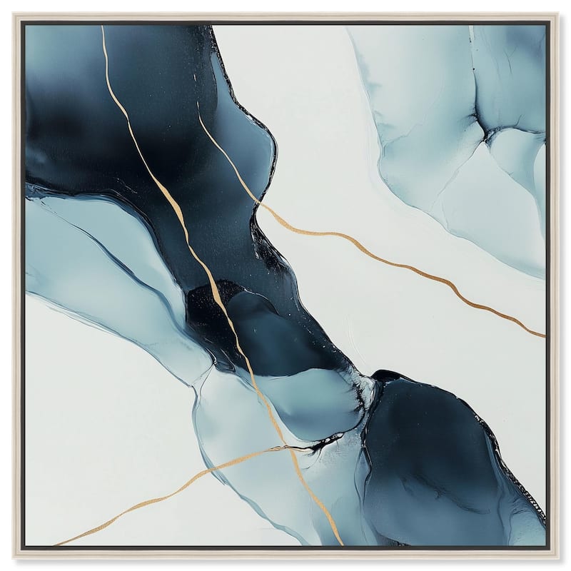 Cerulean Flow I Canvas by Art Remedy - 12" x 12" - Silver