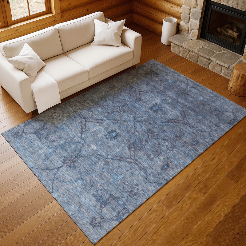 Machine Washable Indoor/ Outdoor Boho Global Chantille Rug