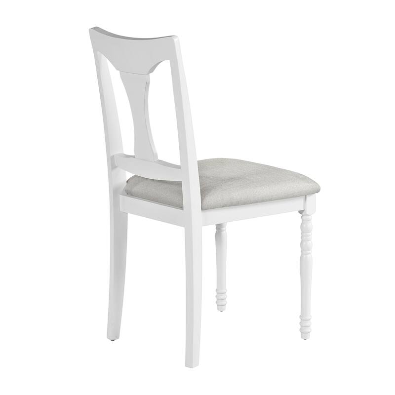 7-Piece Extendable Wood Dining Table Set with Removable Leaf and 6 Durable Chairs for Kitchen Use