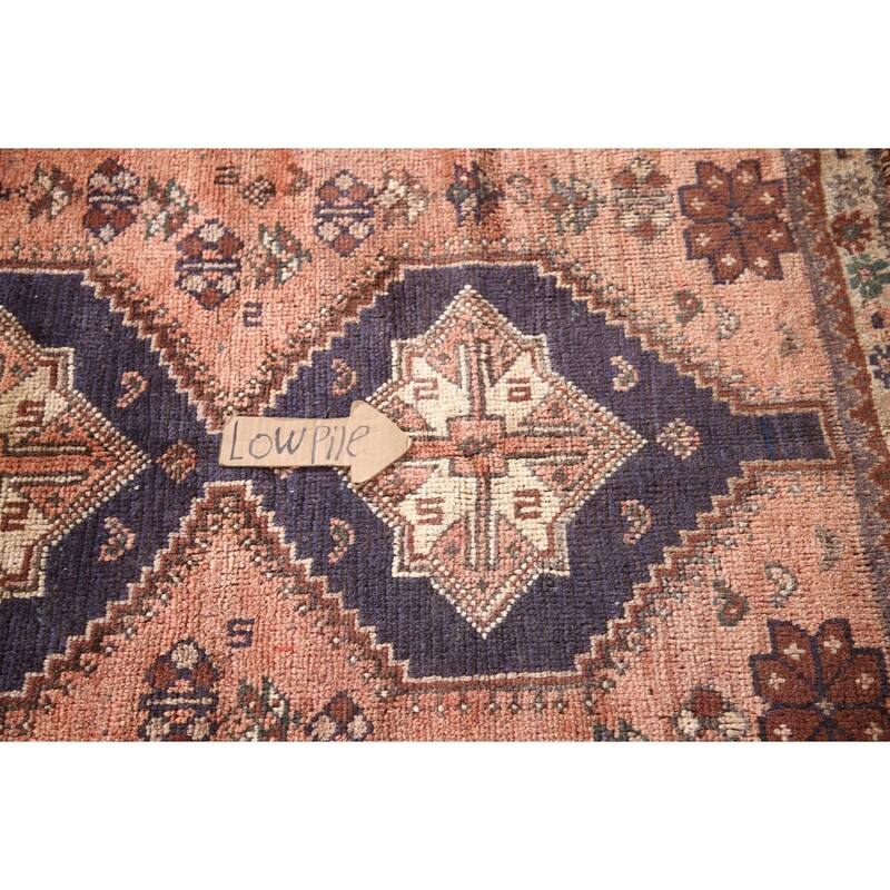 Tribal Pink Shiraz Persian Vintage Area Rug Handmade Wool Carpet - 3'7"x 4'7"