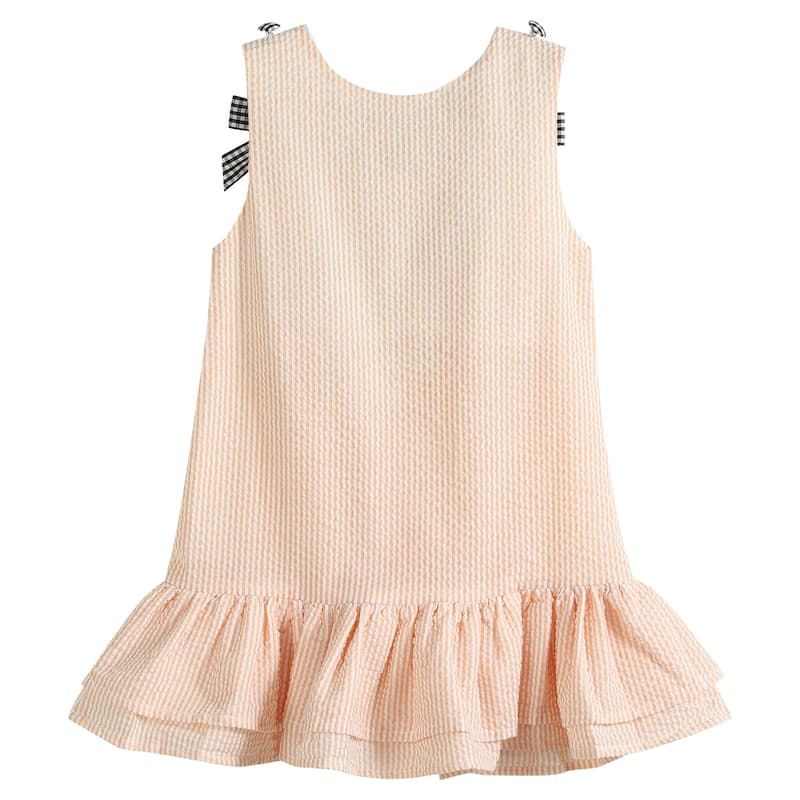 Lil Cactus Orange Seersucker Halloween Boo Ruffle Dress