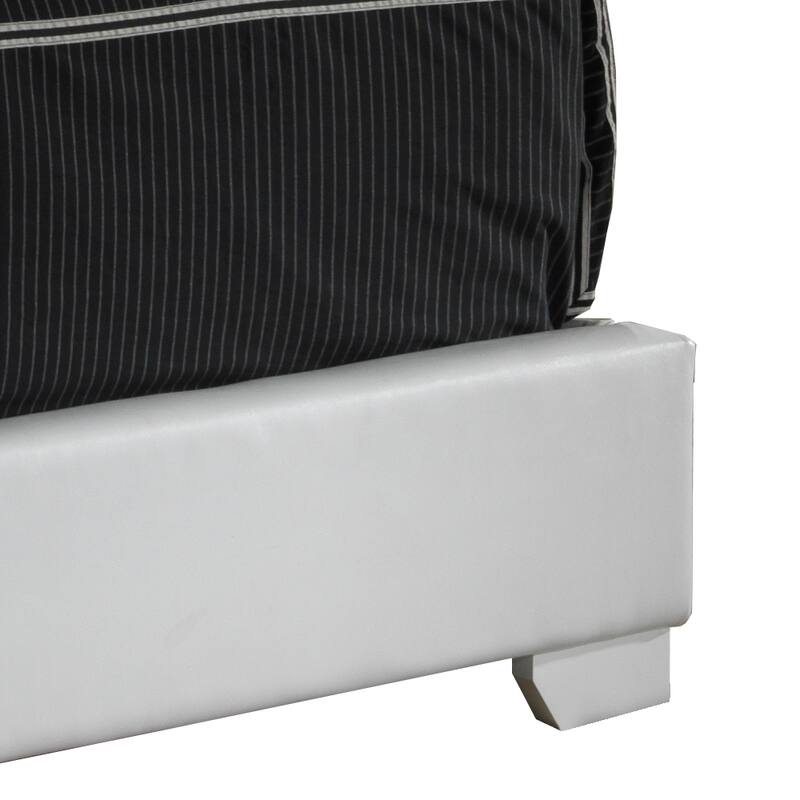 Queen Size PU Elegant Platform Bed with Foam Support