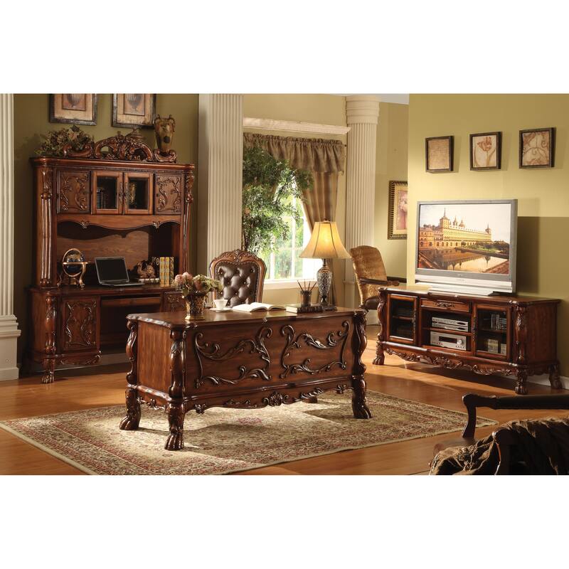 Adison Cherry Oak 5-Drawer Executive Desk