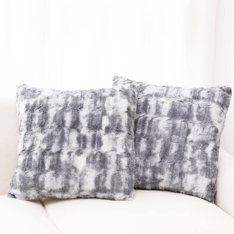 Cheer Collection Set of 2 Decorative Faux Fur Throw Pillow
