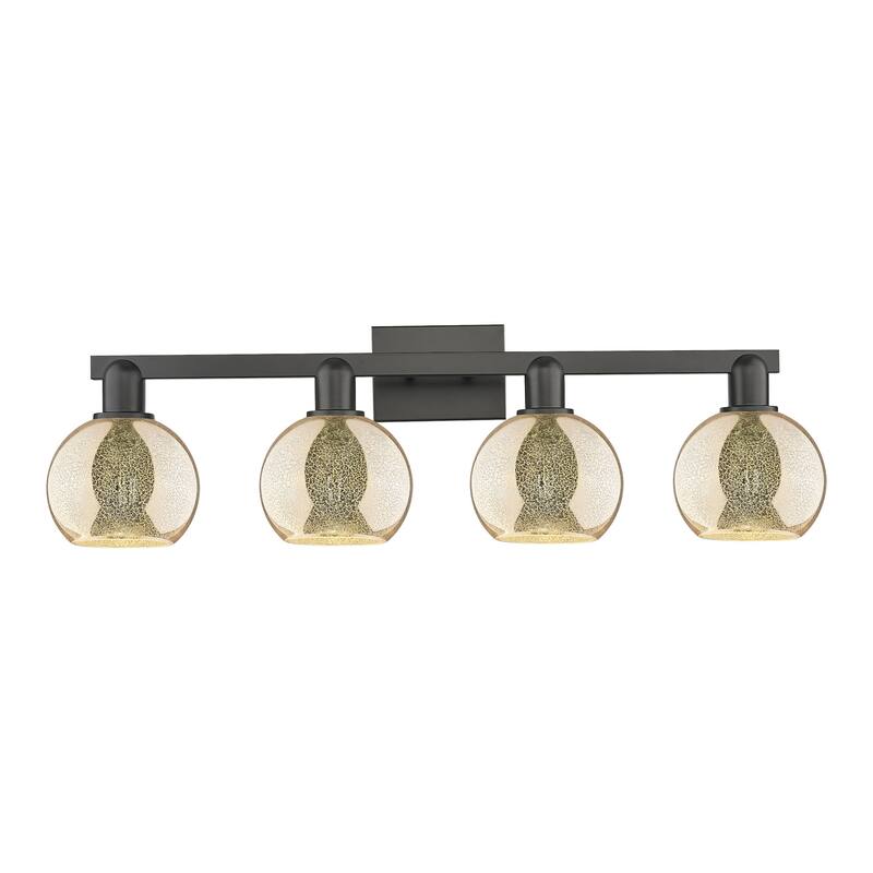 Innovations Lighting 716-4W-10-33 Athens Vanity Athens 4 Light 33" - Matte Black / Mercury