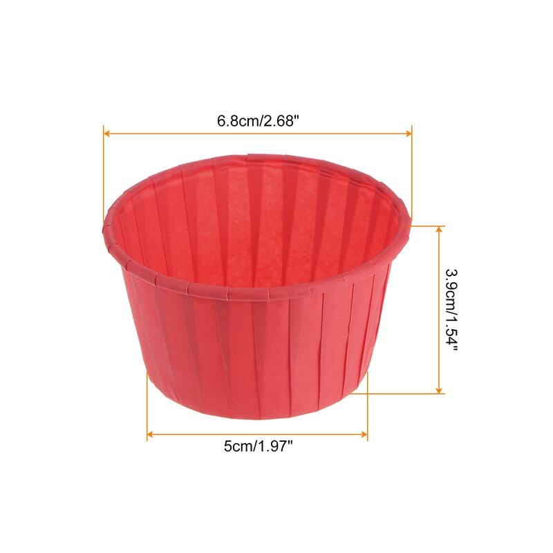 100Pcs Cupcake Baking Cups 3.5oz Standard Size Paper Cupcake Liners - Red