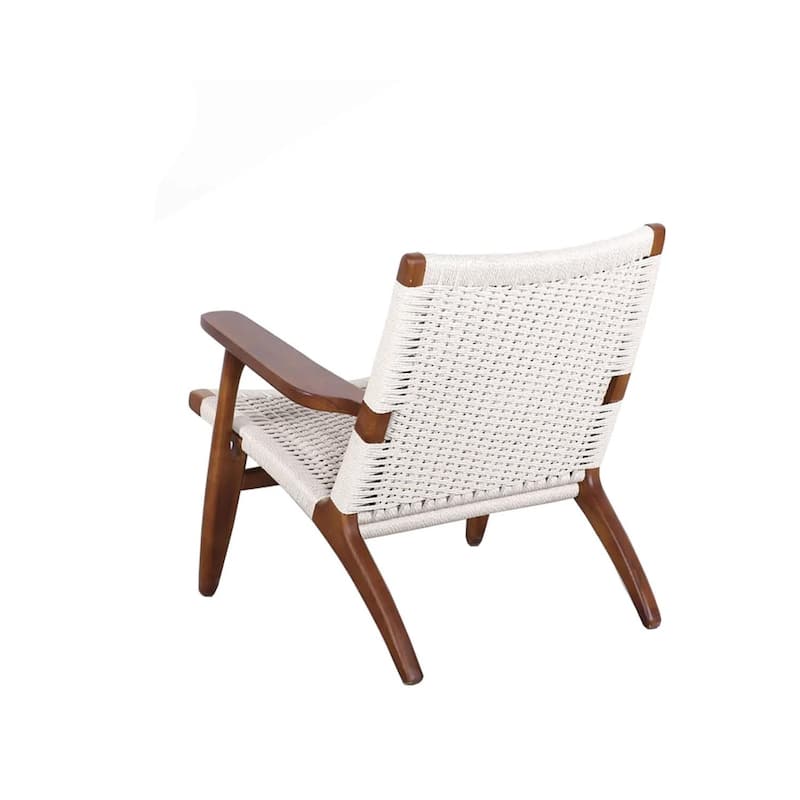 Modern Solid wood Lounge Chair (Set of 2) - Walnut/White