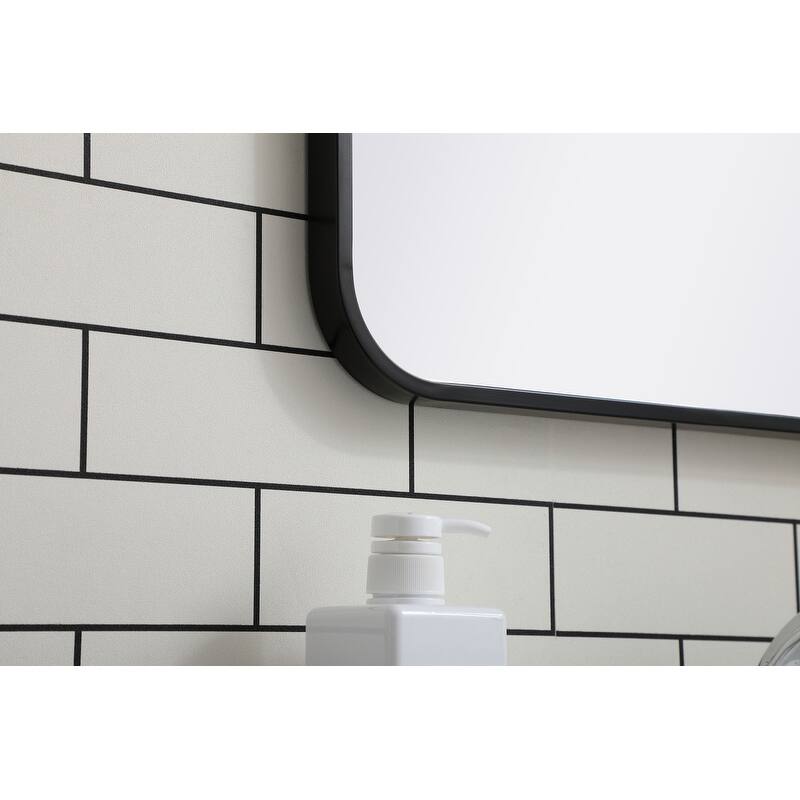 Ezra Soft Corner Metal Rectangular Mirror