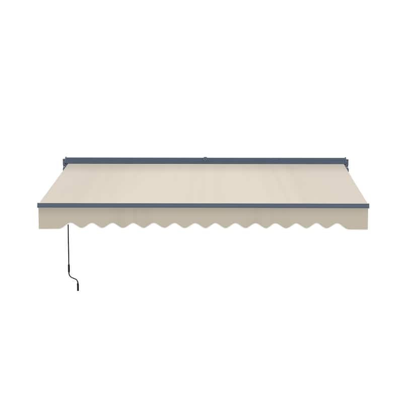ALEKO Moroccan Semi-Cassette Motorized Patio Awning - Ivory Cream - 20 x 10 Feet