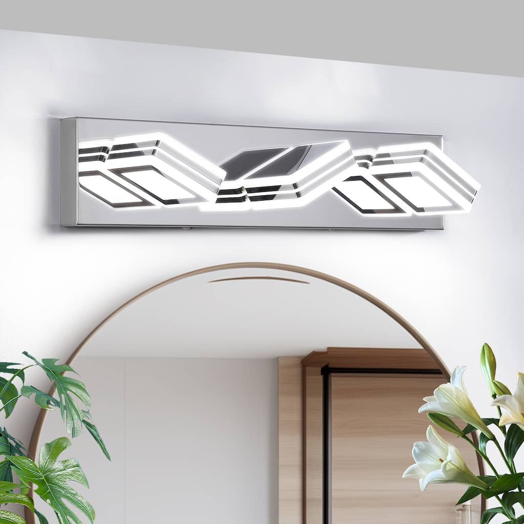 Modern Dimmable Vanity Lights for Bathroom LED 3 Light Bathroom Lights Over Mirror Bath Wall Lighting