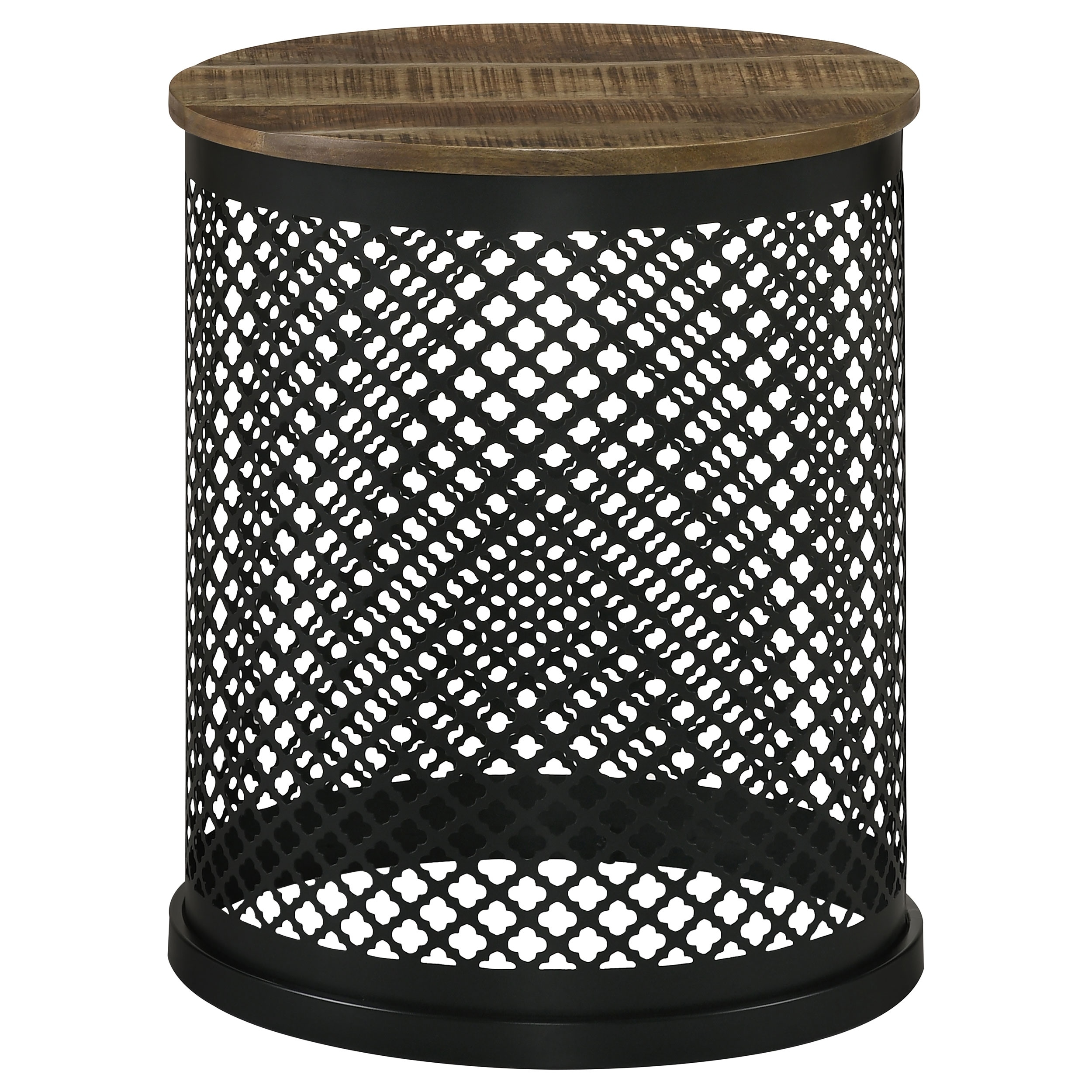 Aurora Round Drum Base Accent Side Table Black