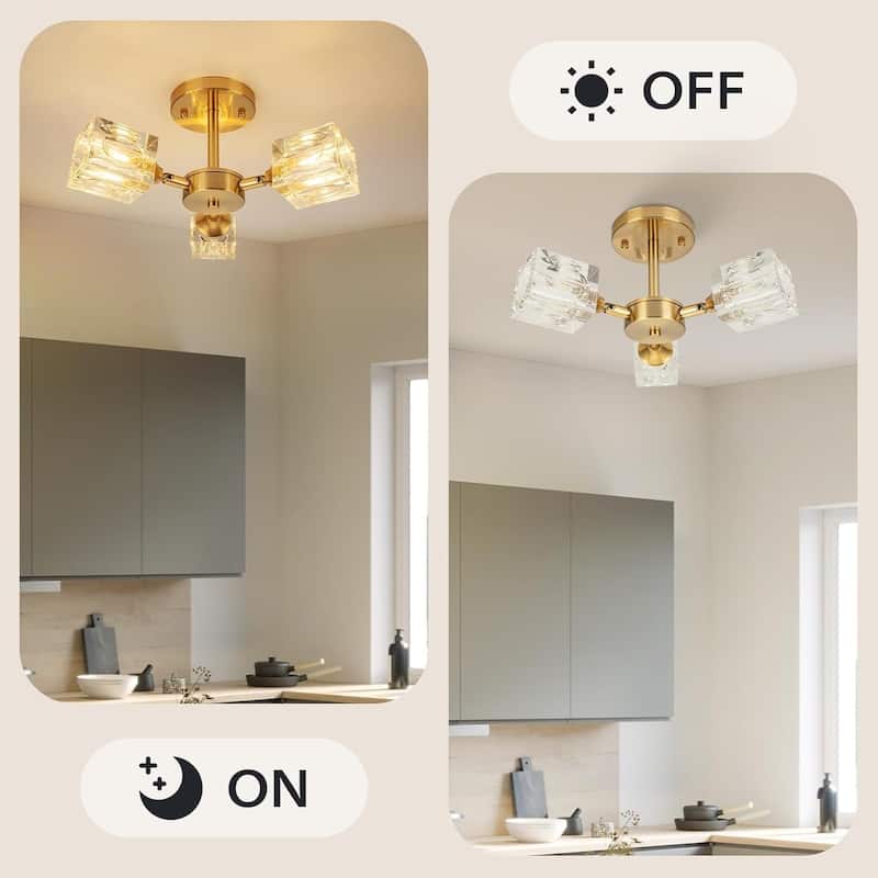 3 lights ceiling light gold chandeliers light crystal kitchen light