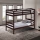 preview thumbnail 17 of 24, White/Espresso Wood Twin Over Twin Bunk Bed with Staircase