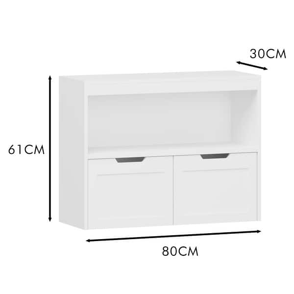 dimension image slide 0 of 2, Book Organizer, toy Storage Cabinet Organizer - White