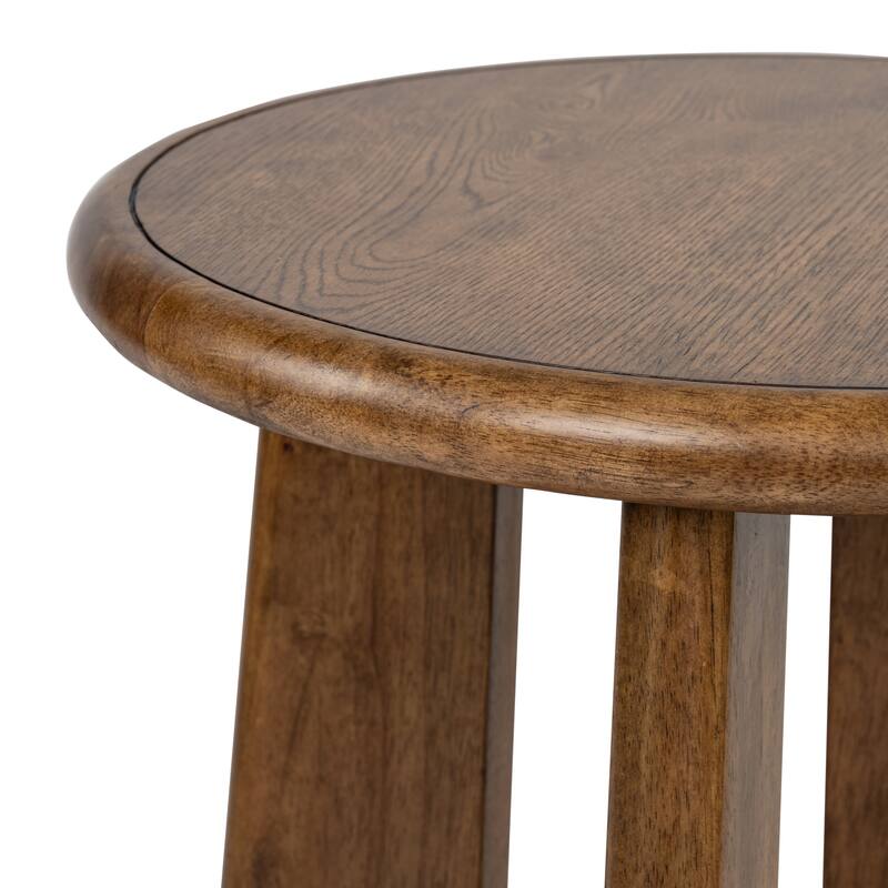 Magnussen Home Tanner Tawny Brown Round End Table - 24''W x 24''D x 26''H