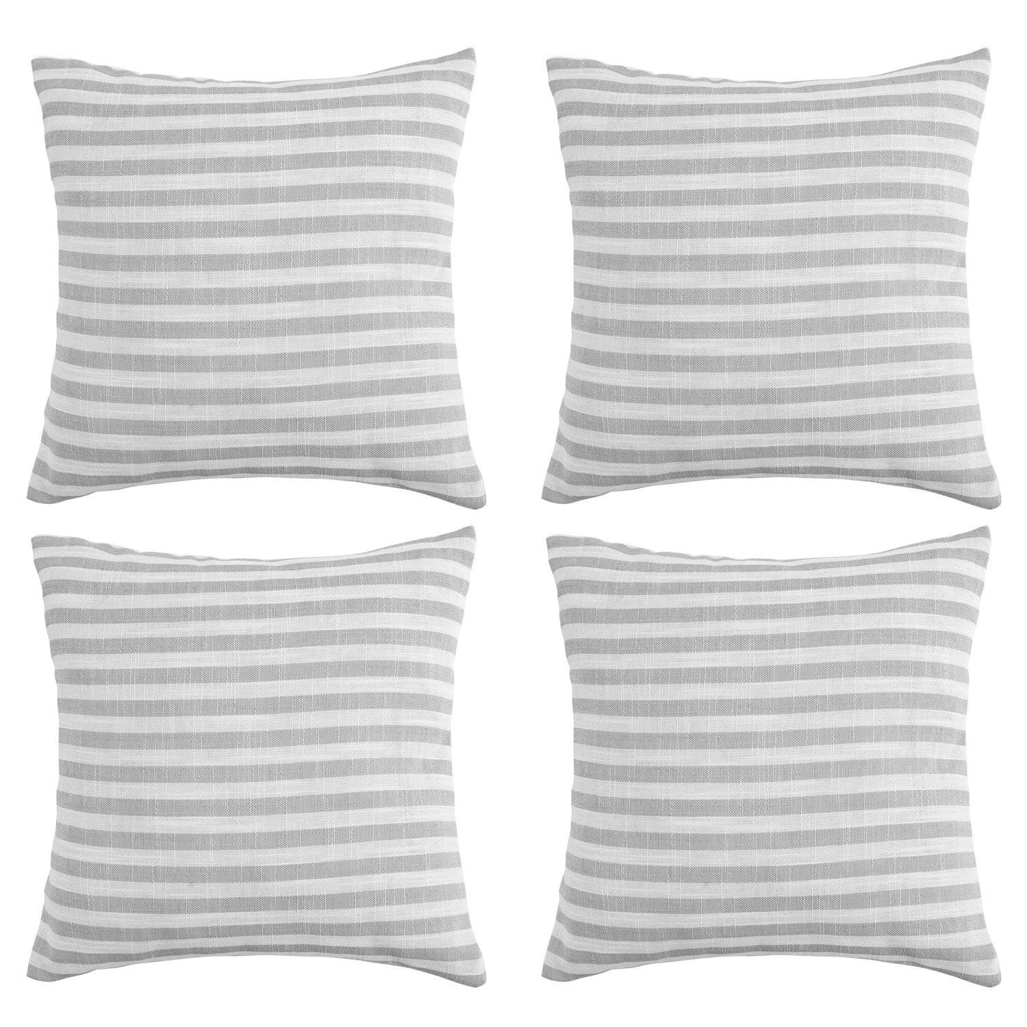 Scribble Lines Modern Abstract Stripe Striped Gray White Pillow Cover