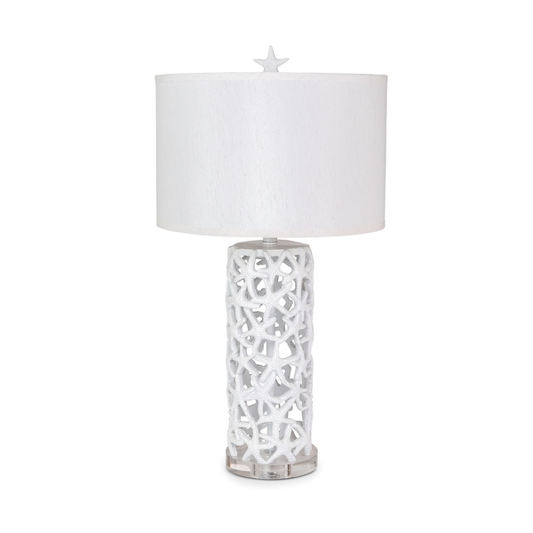 Lux Lighting Darla 30 Poly Star Table Lamp White Set of 2