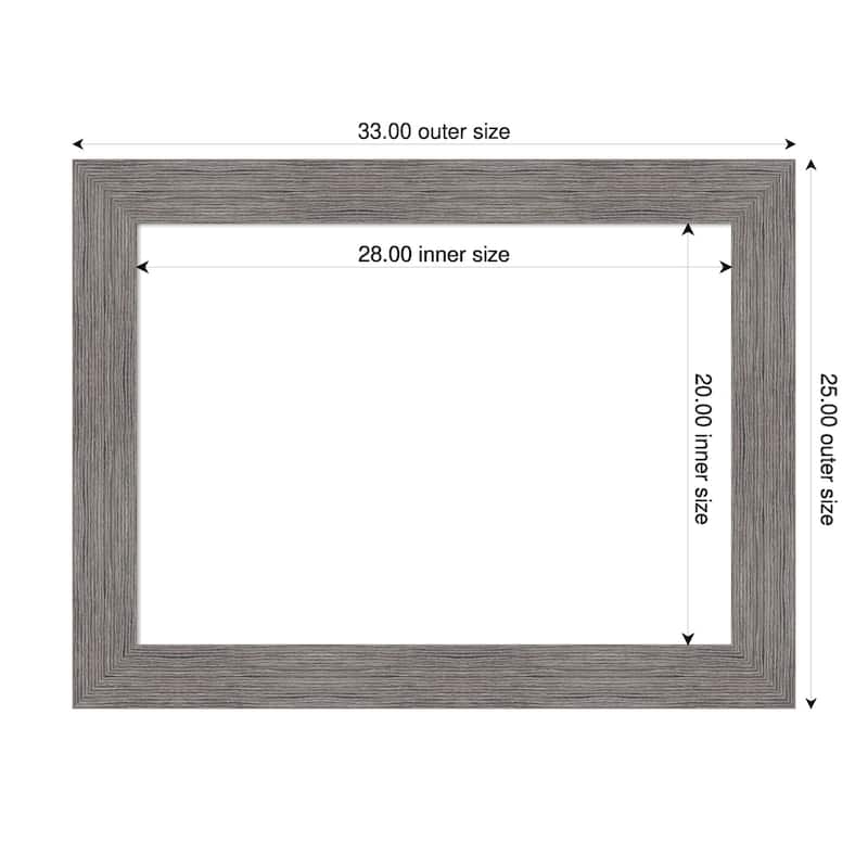 Amanti Art Pinstripe Plank Grey Framed Dry Erase Magnetic Board - 33 x 25 in