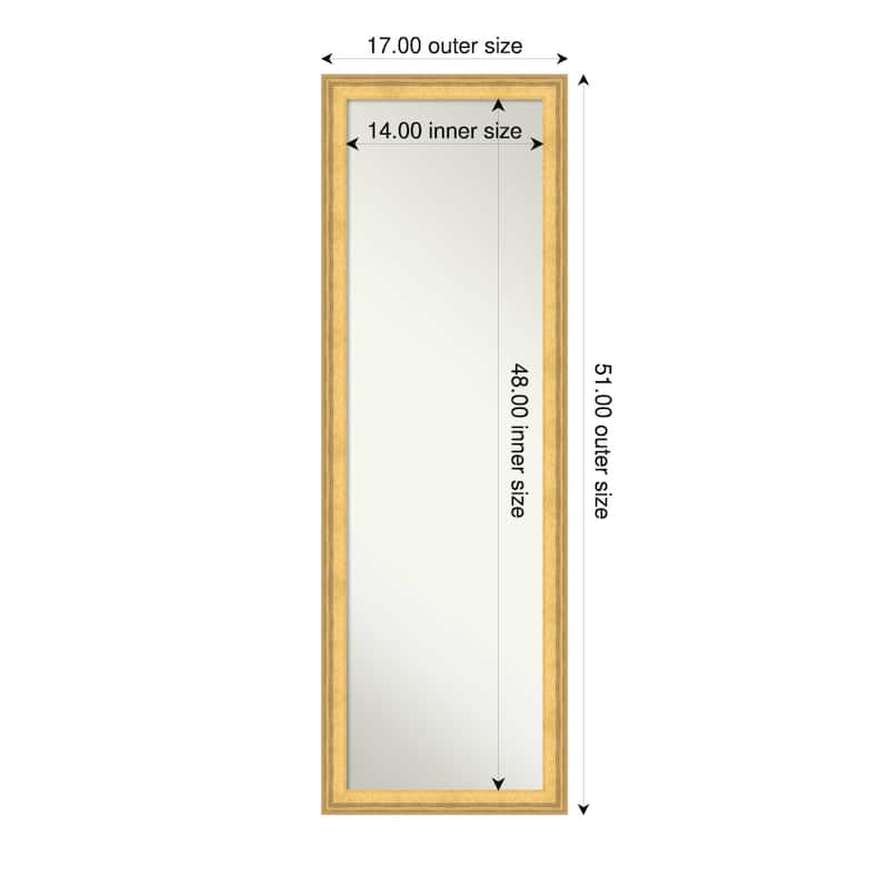 Owen Non-Beveled Framed Full-Length On the Door Mirror - Owen Gold - 17 x 51 in
