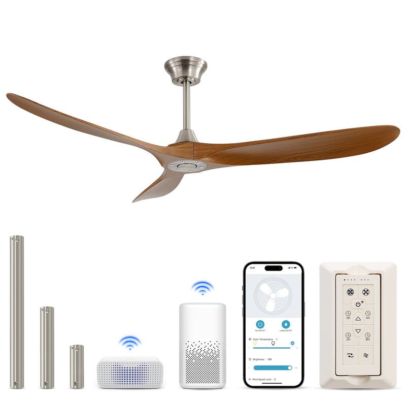 Modern Ceiling Fan With Light Smart Life APP Remote Control Timer For Alexa Google Bedroom Farmhouse