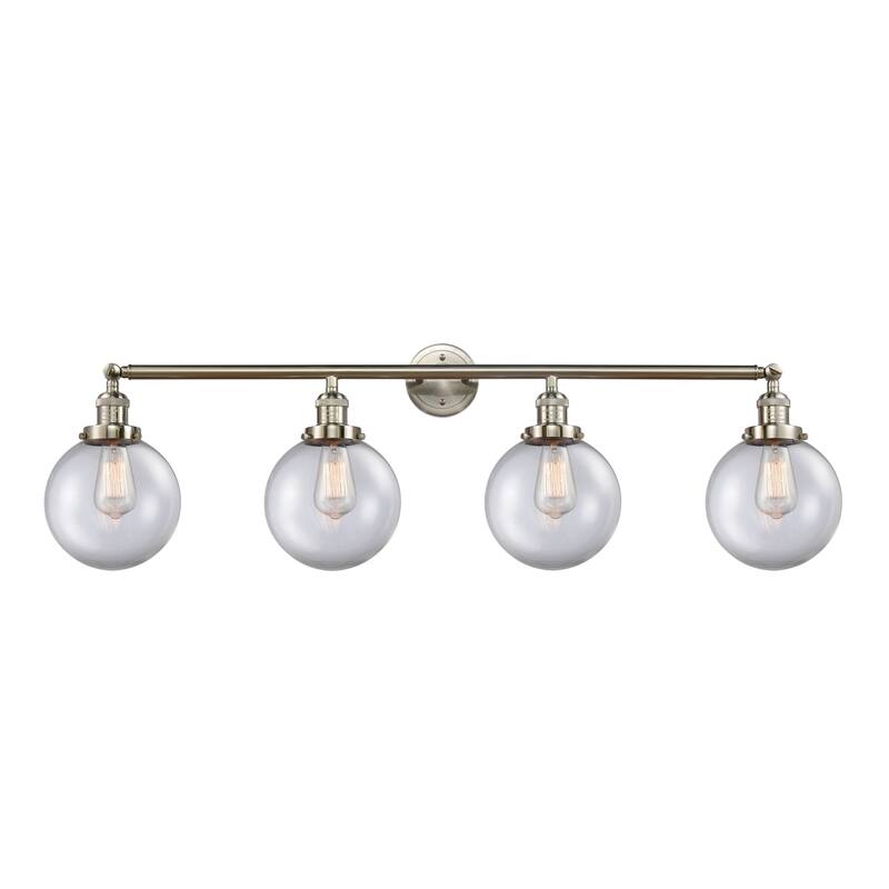 Innovations Lighting 215-14-44 Beacon Vanity Beacon 4 Light 44" Wide - Brushed Satin Nickel / Clear
