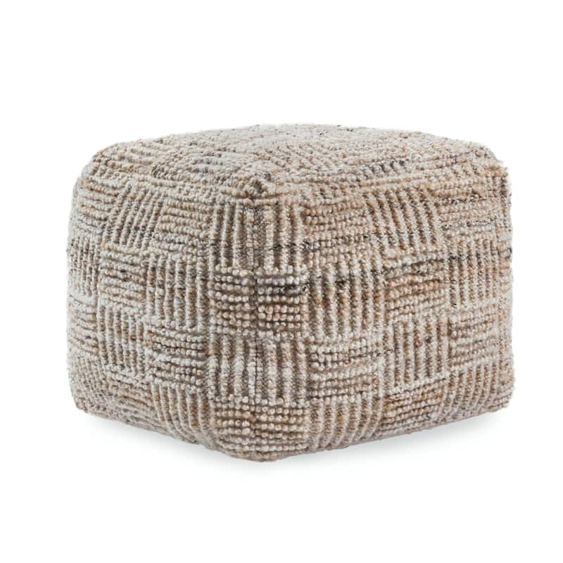 Villa by Classic Home Shades 18" Recycled Fabric Indoor/Outdoor Pouf