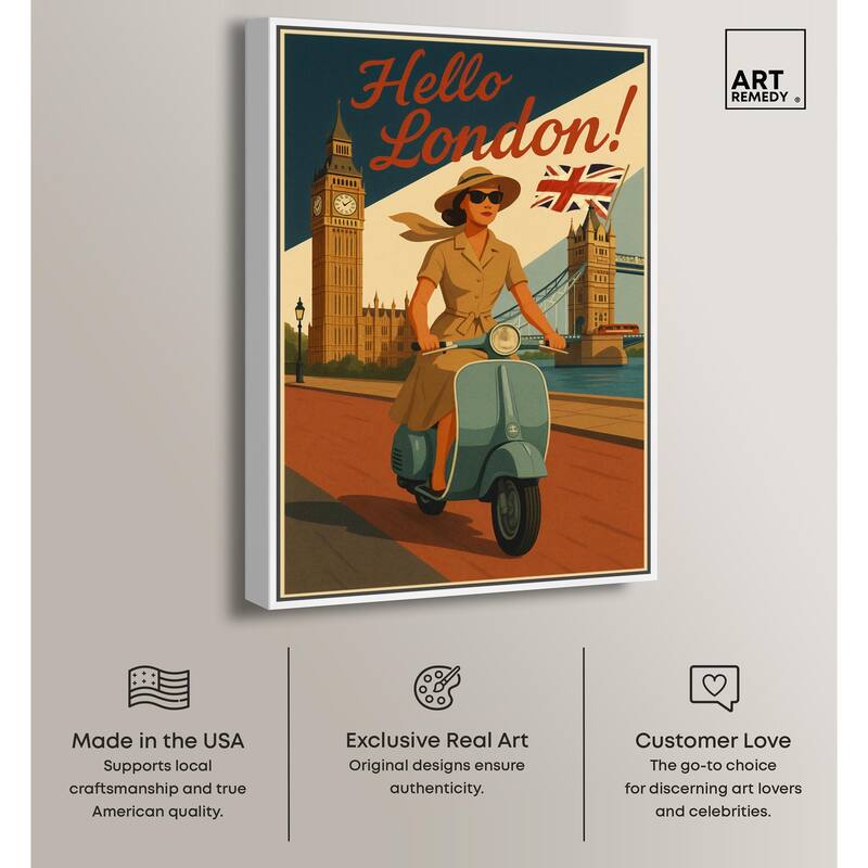 Scooter English Travel Canvas by Art Remedy