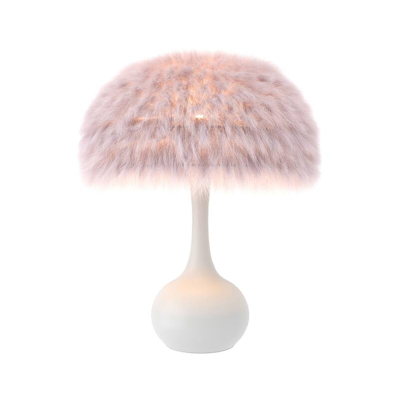 Acroma Teardrop Base Spherical Table Lamp with Feather Accents