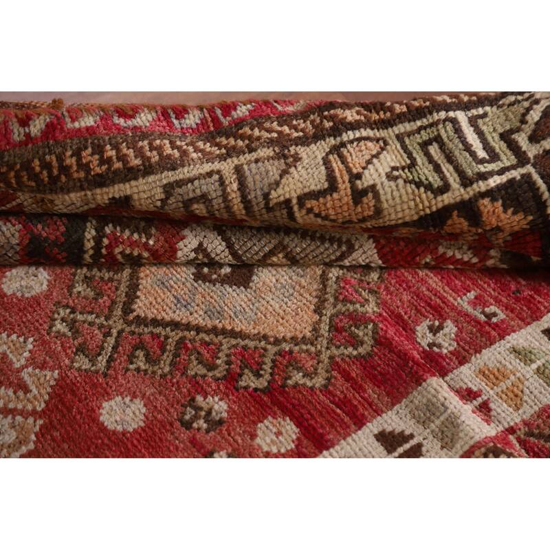 Hand Knotted Oriental 100% Wool Carpet Traditional Tribal Red Lori Area Rug - 7' 6'' X 3' 11''