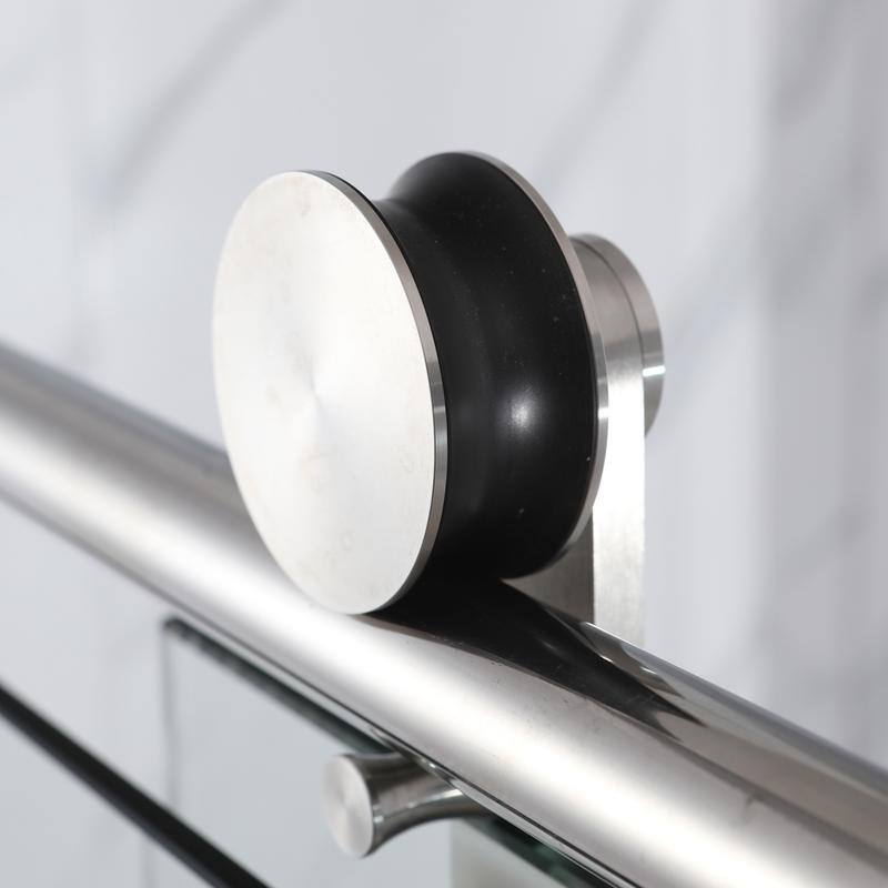 56-60" W x 76" H Single Sliding Frameless Shower Door with 5/16" (8mm) Tempered Glass & Dual Towel Bars