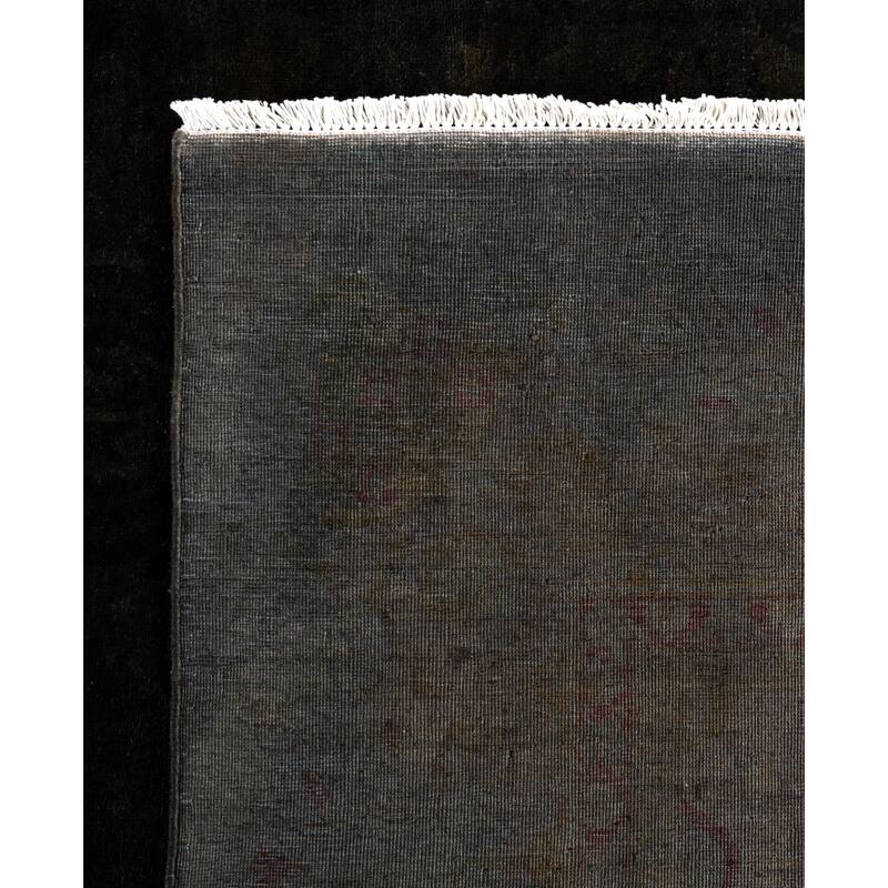 Overdyed One-of-a-Kind Hand-Knotted Area Rug - Black - 10' 0" x 22' 4"