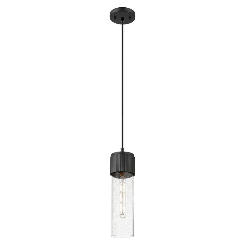 Innovations Lighting Downtown Urban - Bolivar - 1 Light 5 inch" Cord Hung Pendant with 12" Shade - Seedy Shade/Matte Black