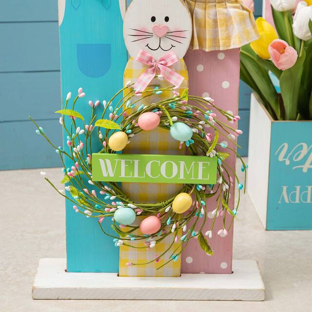 Glitzhome 30"H Easter Wooden Bunny Family Standing Decor