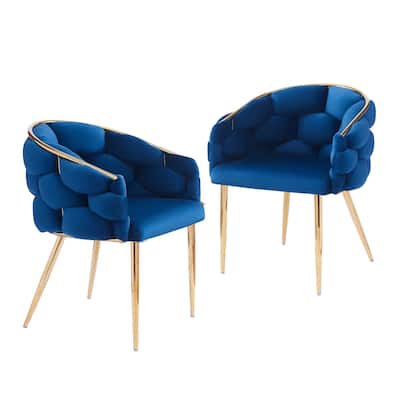 Set of 2 Luxury Handmade Accent Chair Velvet Armchair Dining Chair