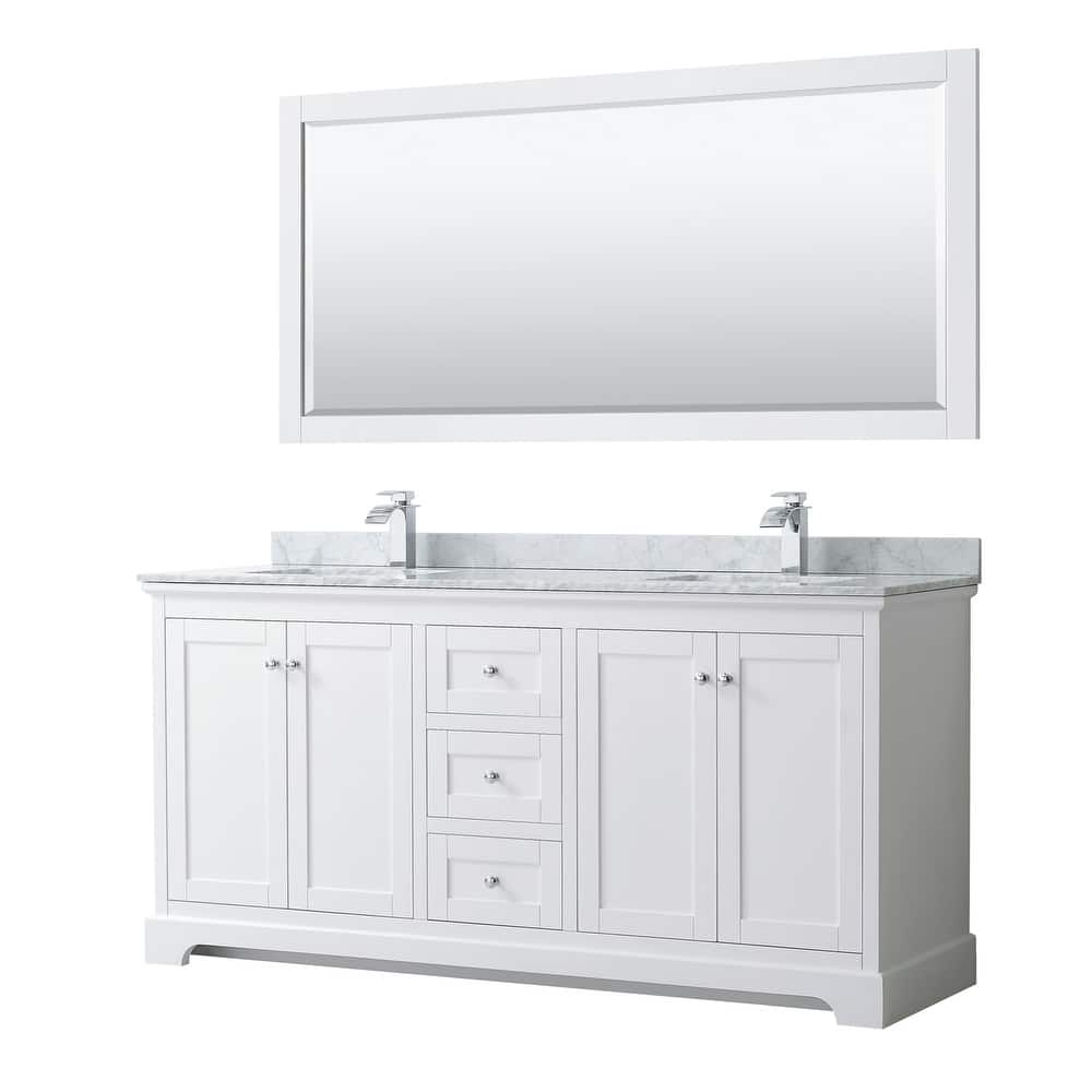 Wyndham Collection Avery 72" Free Standing Double Basin Vanity Set
