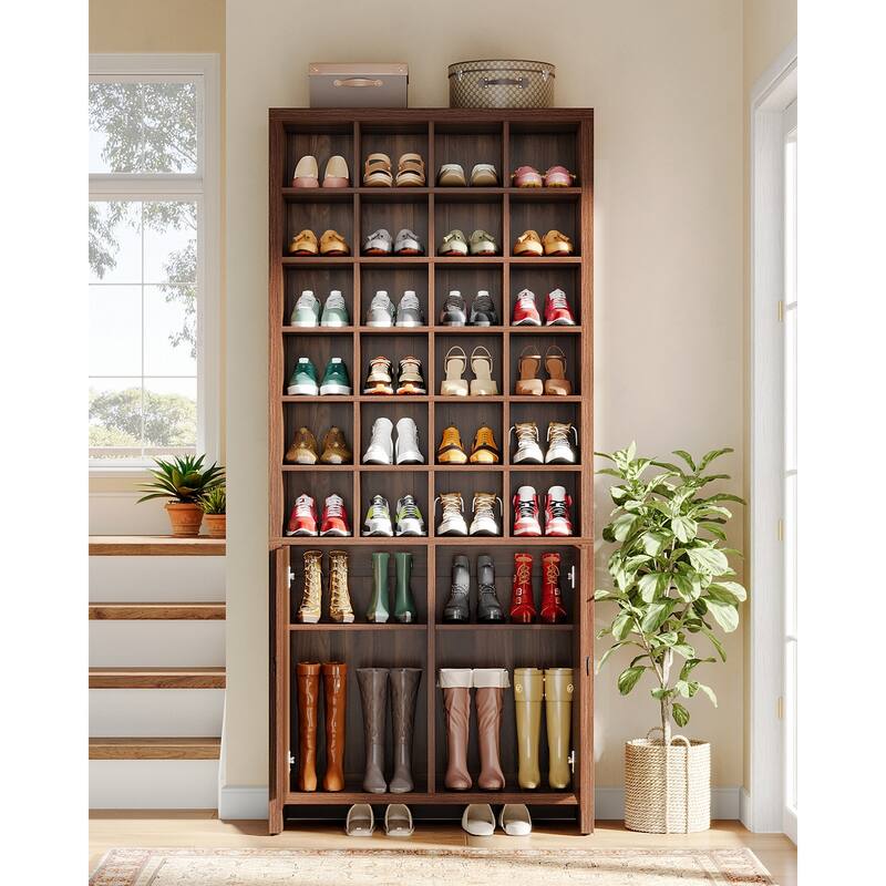 70.9 Inches Tall Shoe Storage Cabinet for Entryway - 13.39" D x 31.5" W x 70.87" H