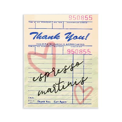 Stupell Espresso Martinis Guest Check Wall Plaque Art Design By Lil' Rue