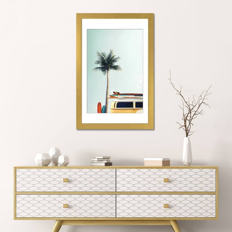iCanvas "Surf Bus Yellow" by Design Fabrikken