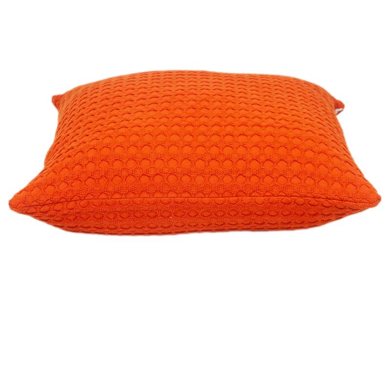 HomeRoots 20" Orange Cotton Throw Pillow With Texture