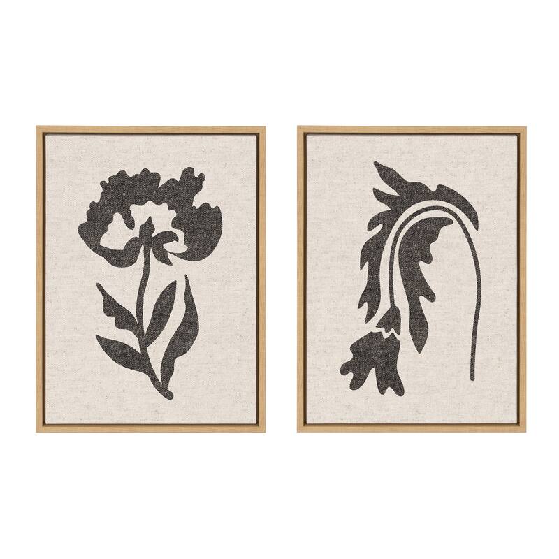 Kate and Laurel Sylvie Botanic2 Framed Canvas by Creative Bunch Studio