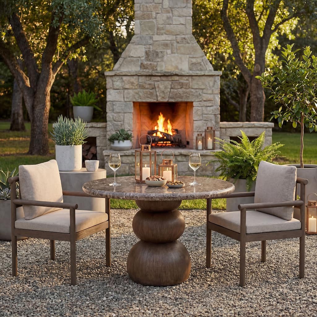 Pietra Indoor Outdoor Round Dining Table