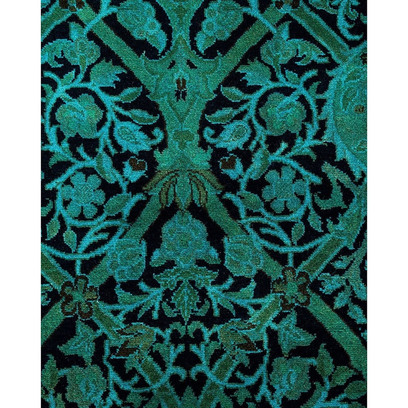 Overdyed, One-of-a-Kind Hand-Knotted Area Rug - Blue - 4' 2" x 6' 4"
