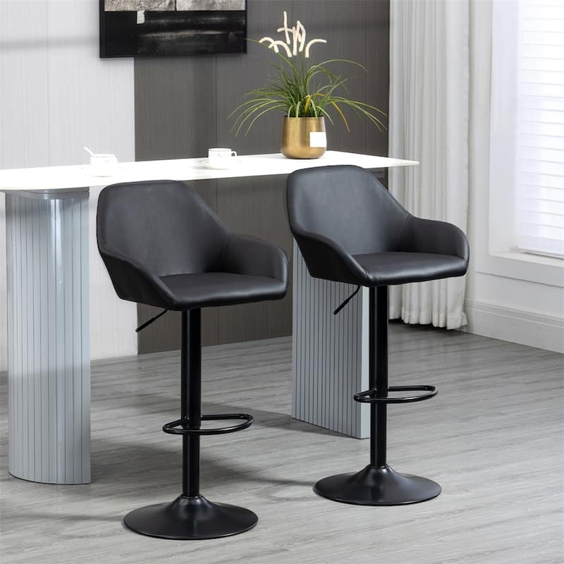 Adjustable Bar Stools,Swivel Counter Height Barstools,Set of 2