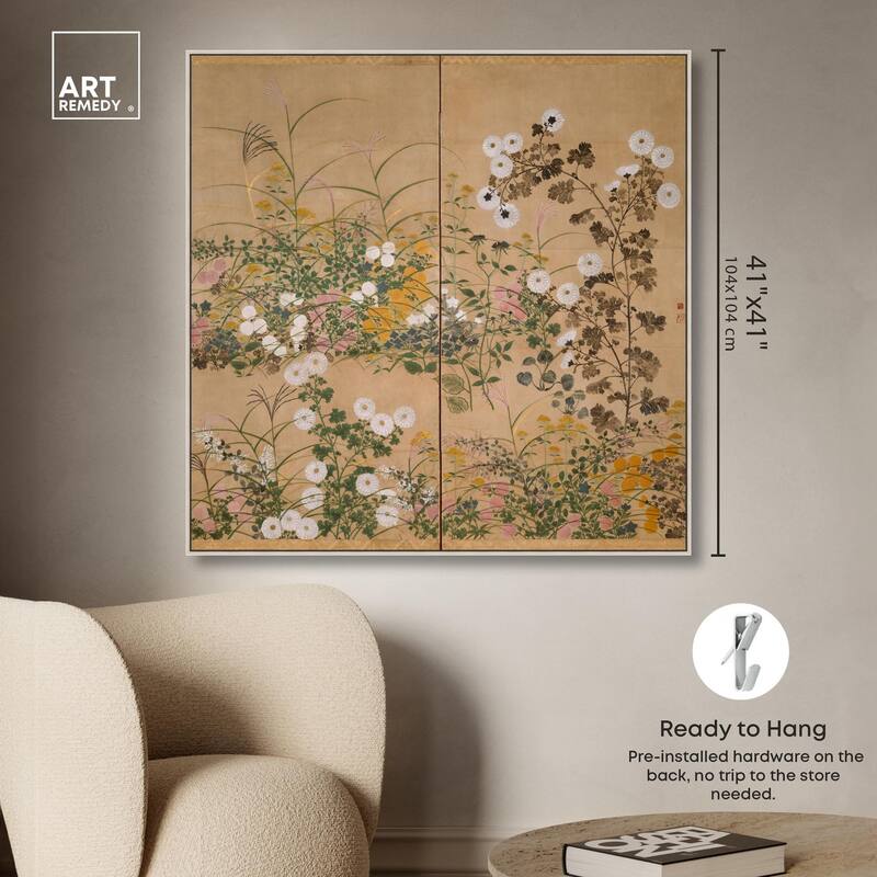 Flowering Plants in Autumn Canvas by Art Remedy