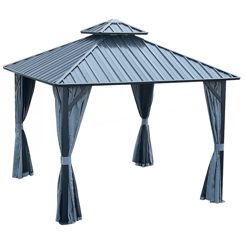 Hardtop Gazebo with Galvanized Steel Double Roof