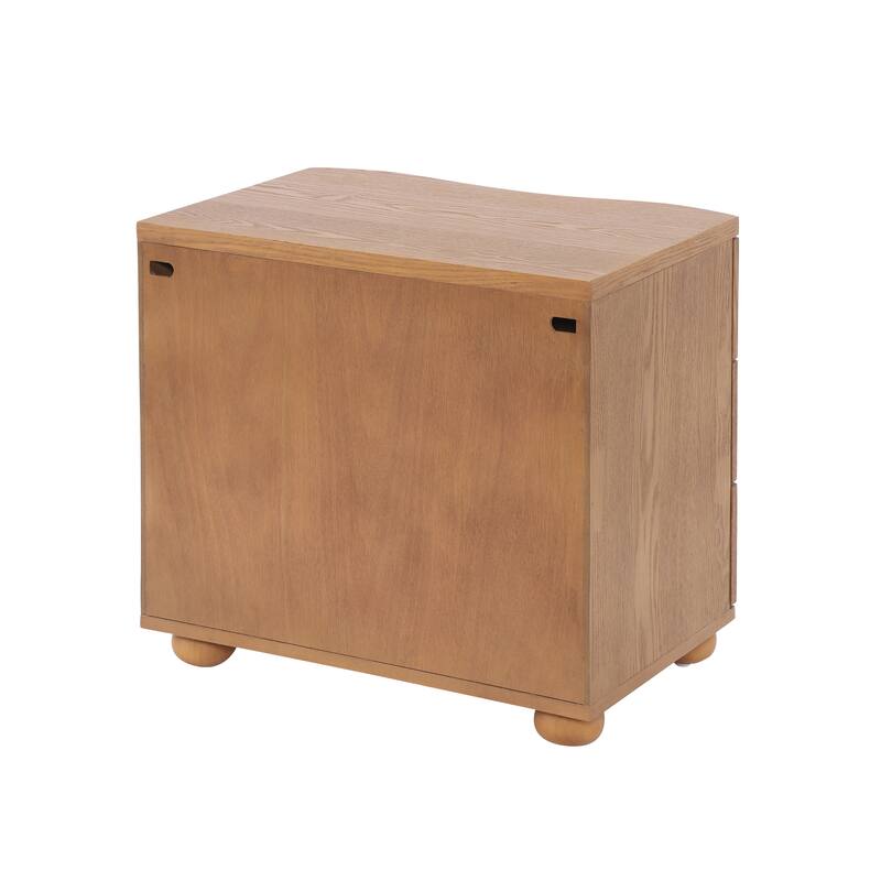Christopher Knight Home - Modern Minimalist 23.62" Nightstand with Roller Glide Drawers & Solid Wood Legs, Versatile Home Use