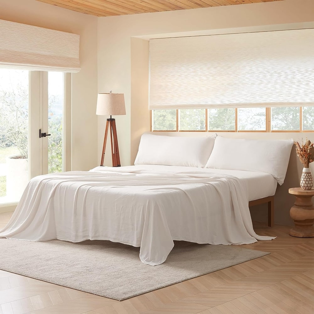 Dark Sky Reserve® - Bamboo Linen Sheet Set - Portugal Made - White Sand