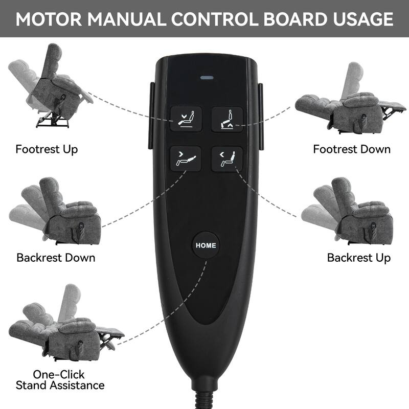 Lift Recliner Chair Heat Massage Dual Motor Infinite Position Large Electric Power Lift Recliners with Power-Remote