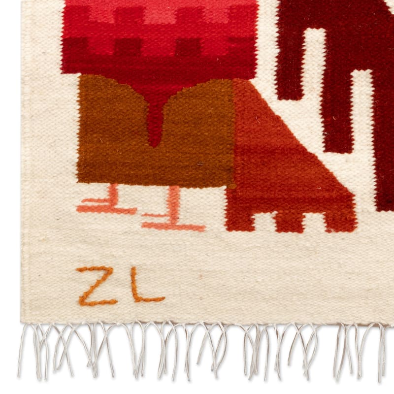 Novica Handmade Andean Owls Wool Blend Tapestry