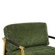 preview thumbnail 16 of 30, Modern Accent Chair with Plush Cushions, Minimalist Metal Frame, and Wooden Armrest Design